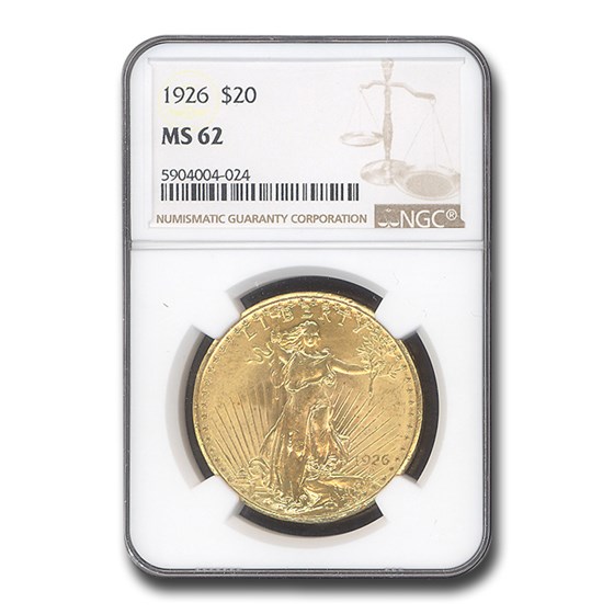 1926 $20 Saint-Gaudens Gold Double Eagle MS-62 NGC 1926 $20 Saint-Gaudens Gold Double Eagle MS-62 NGC